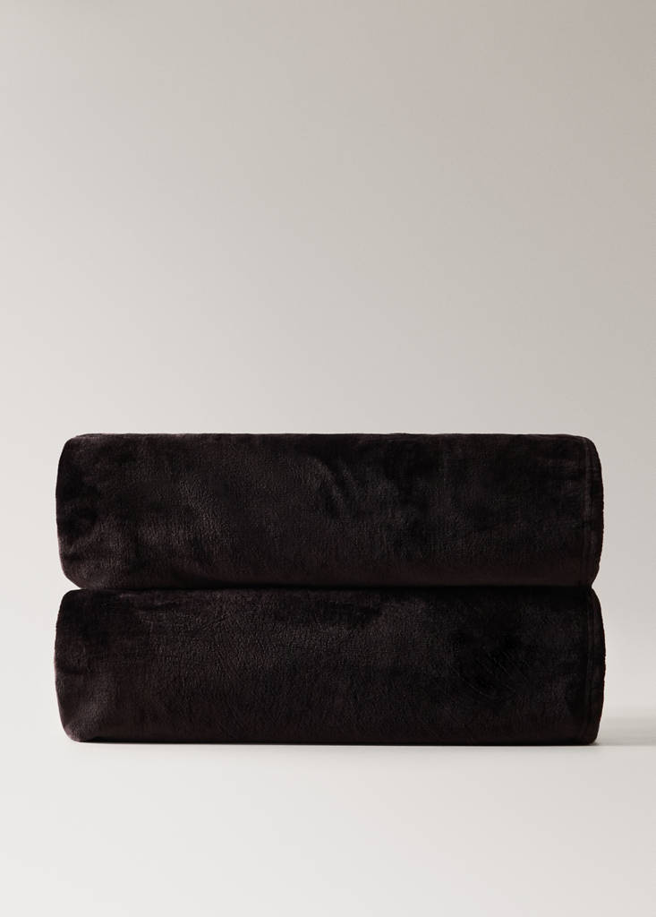 Soft fleece blanket — Brown