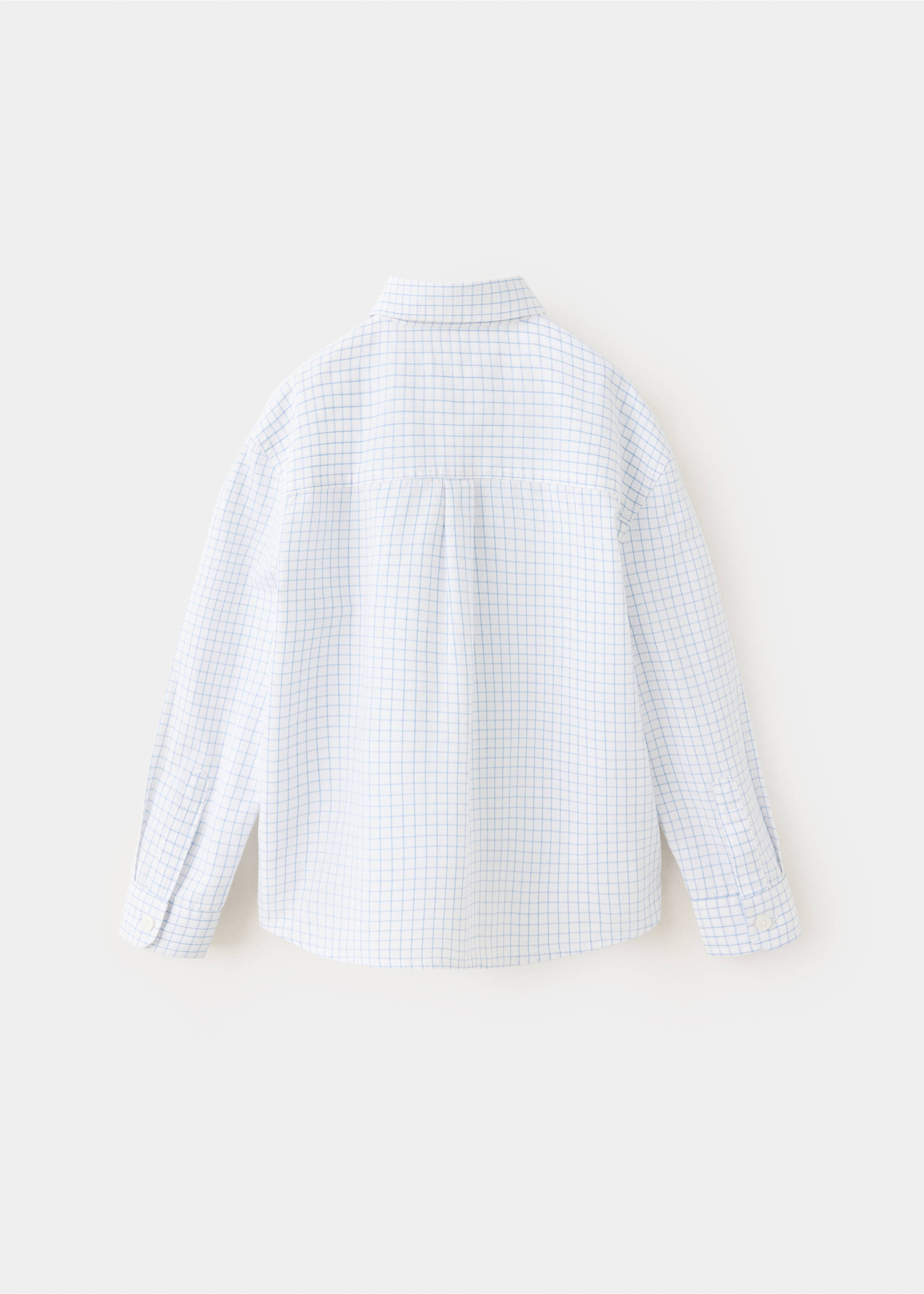 Check cotton shirt - Reverse of the article, White. Ref: 37055162-00.