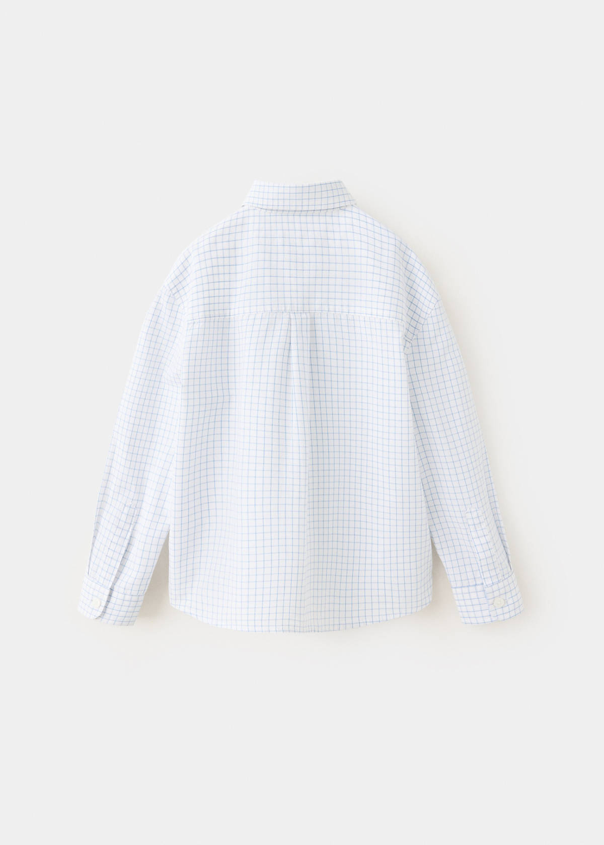 Check cotton shirt — White