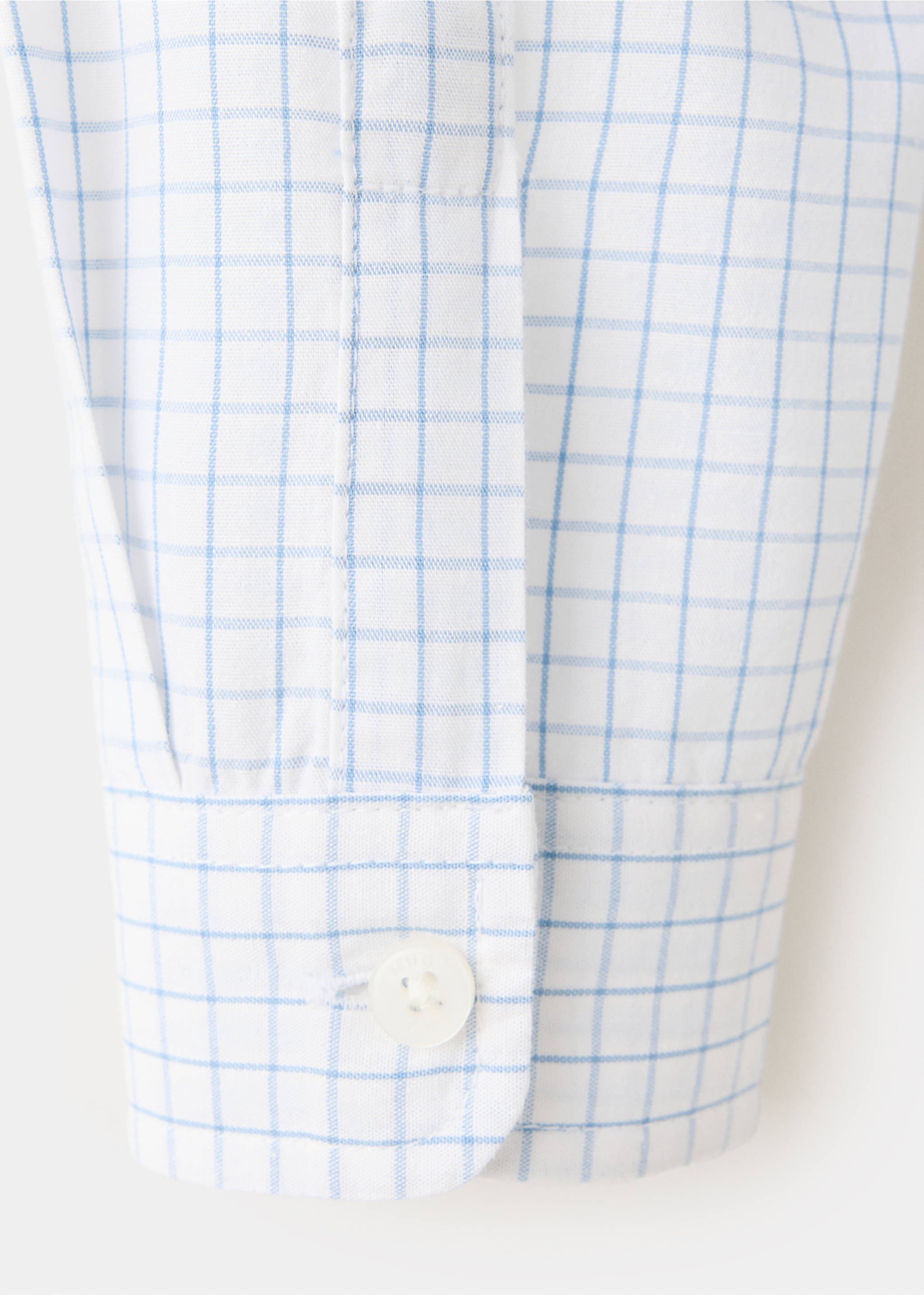 Check cotton shirt - Details of the article 0, White. Ref: 37055162-00.