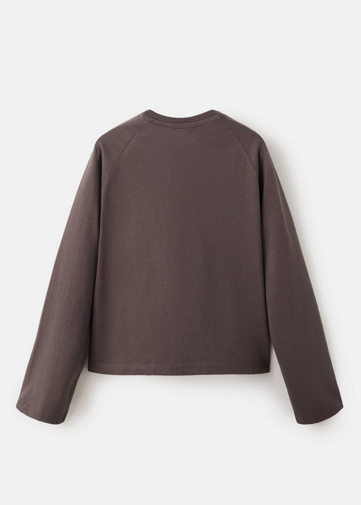 Printed cotton-blend t-shirt — Chocolate