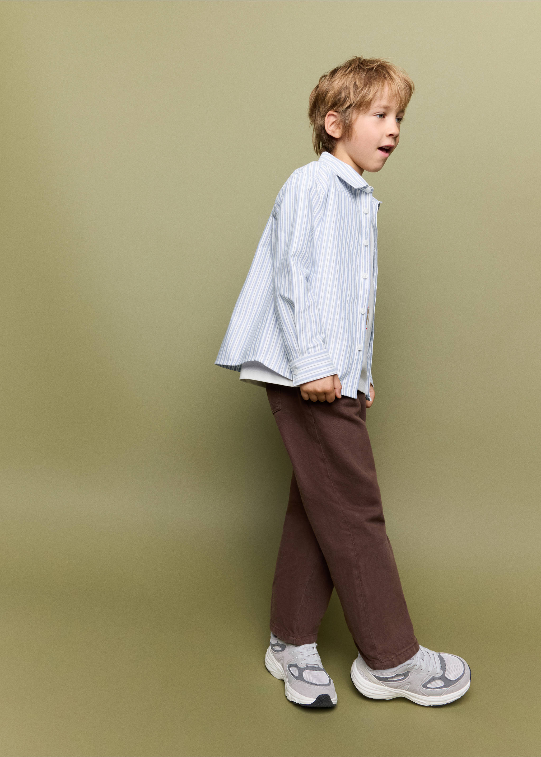 Oxford cotton striped shirt - General plane, Blue. Ref: 37055164-00.