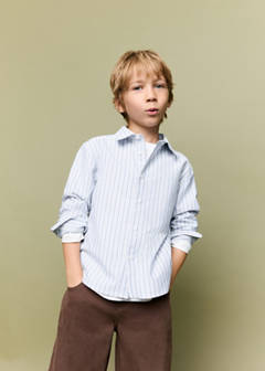 Oxford cotton striped shirt — Blue 1