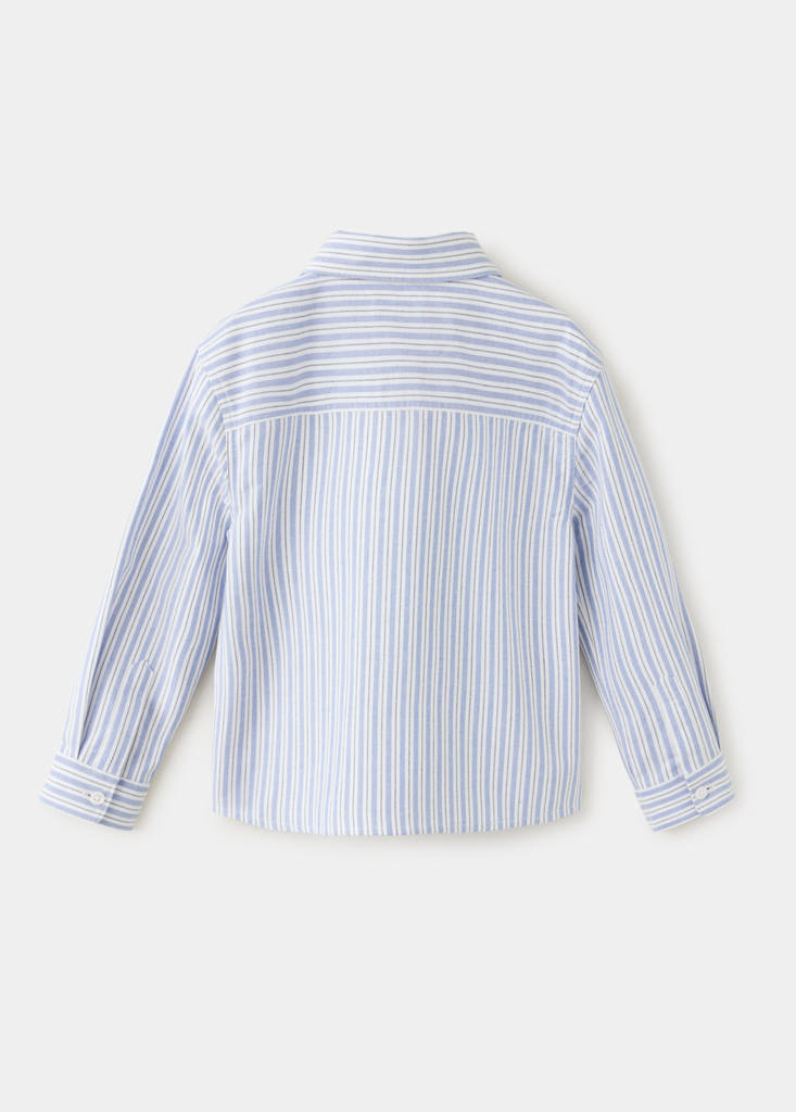 Oxford cotton striped shirt — Blue