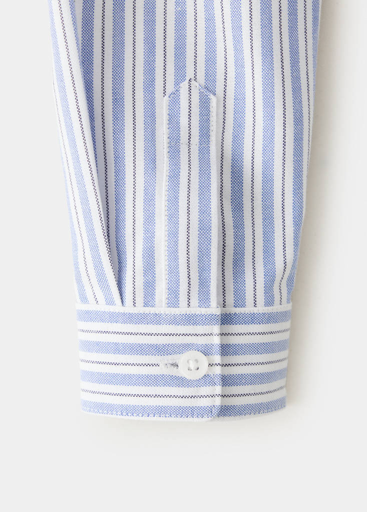 Oxford cotton striped shirt — Blue