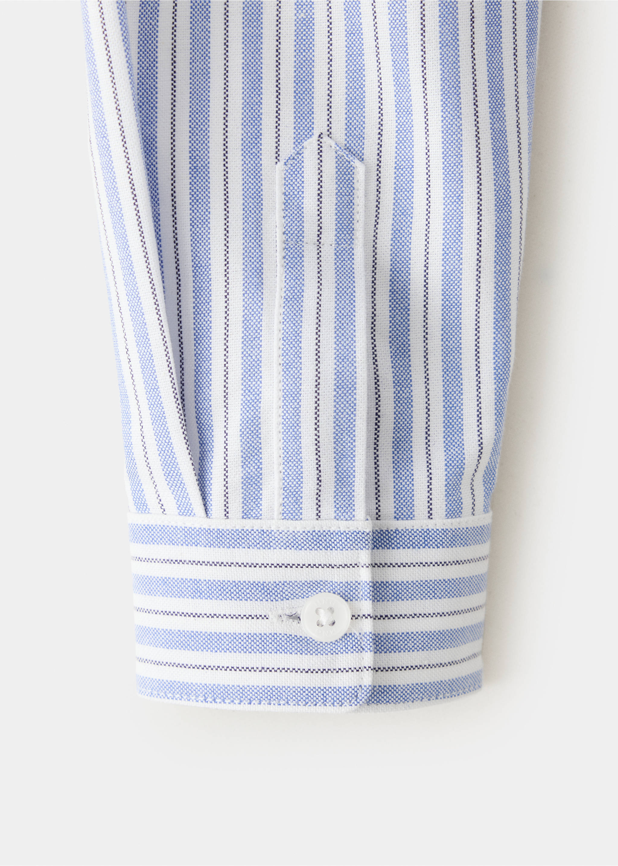 Oxford cotton striped shirt - Details of the article 0, Blue. Ref: 37055164-00.
