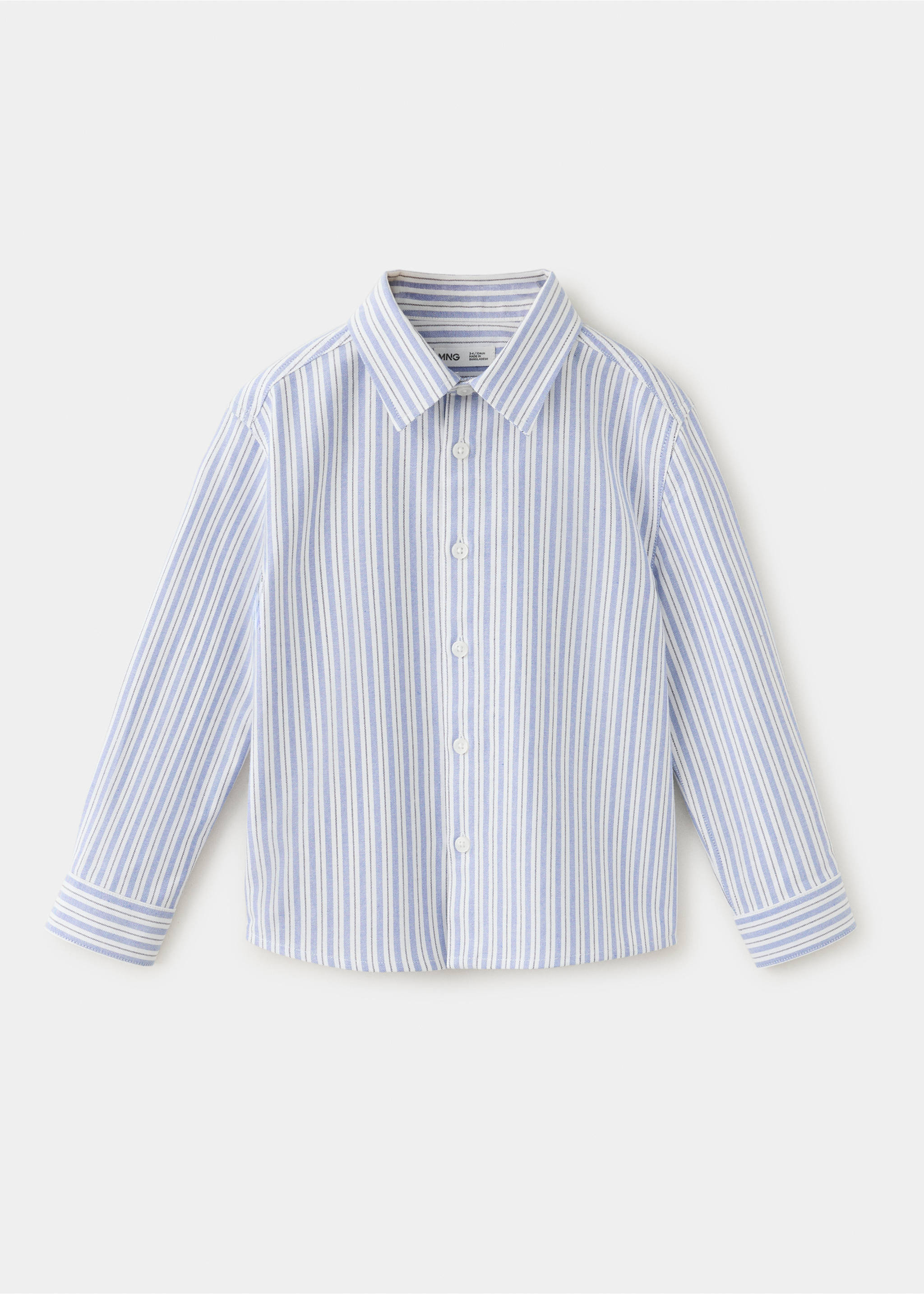 Oxford cotton striped shirt - Article without model, Blue. Ref: 37055164-00.