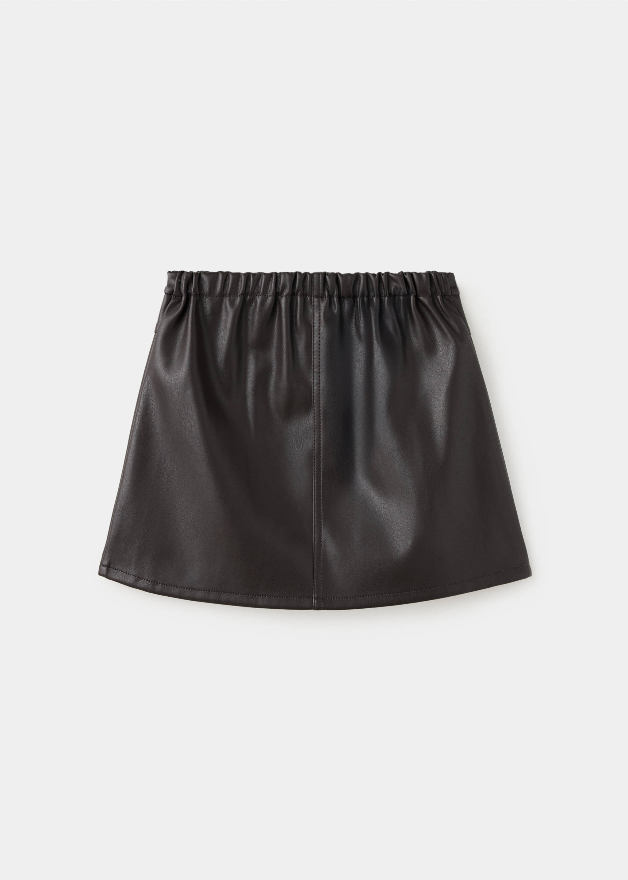 Pleated faux leather skirt - Reverse of the article, Brown. Ref: 37055165-00.