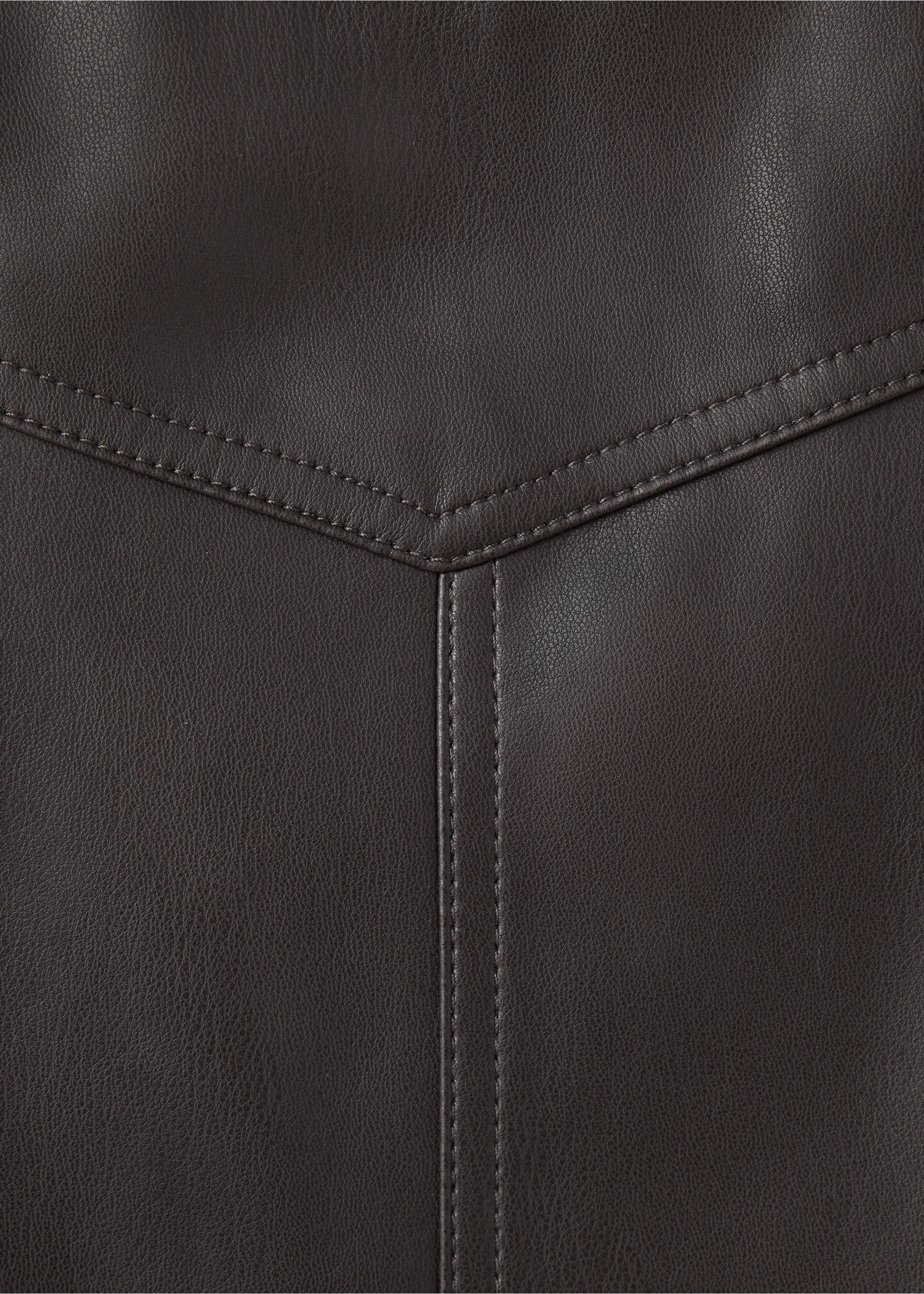Pleated faux leather skirt - Details of the article 0, Brown. Ref: 37055165-00.