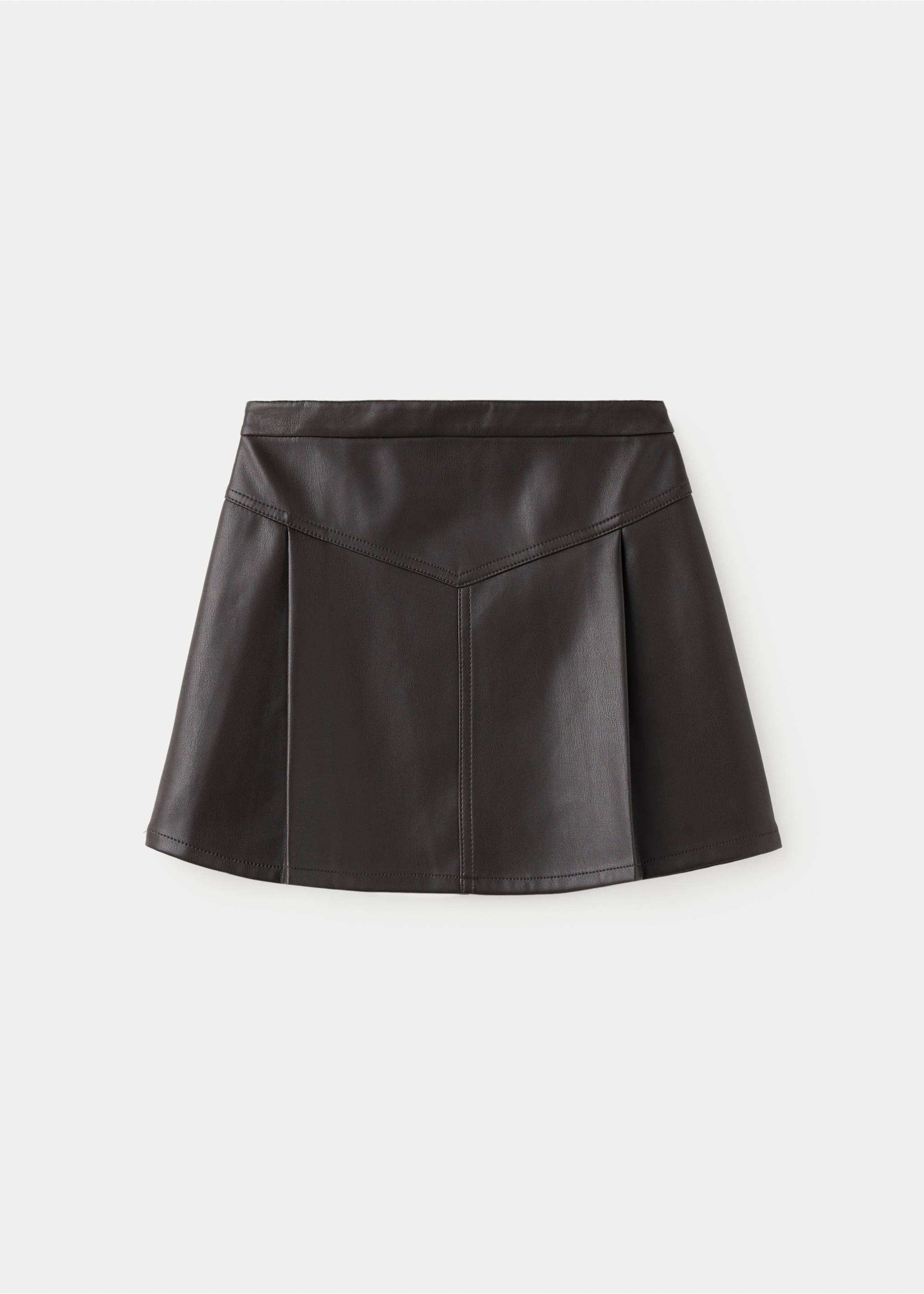 Pleated faux leather skirt - Article without model, Brown. Ref: 37055165-00.