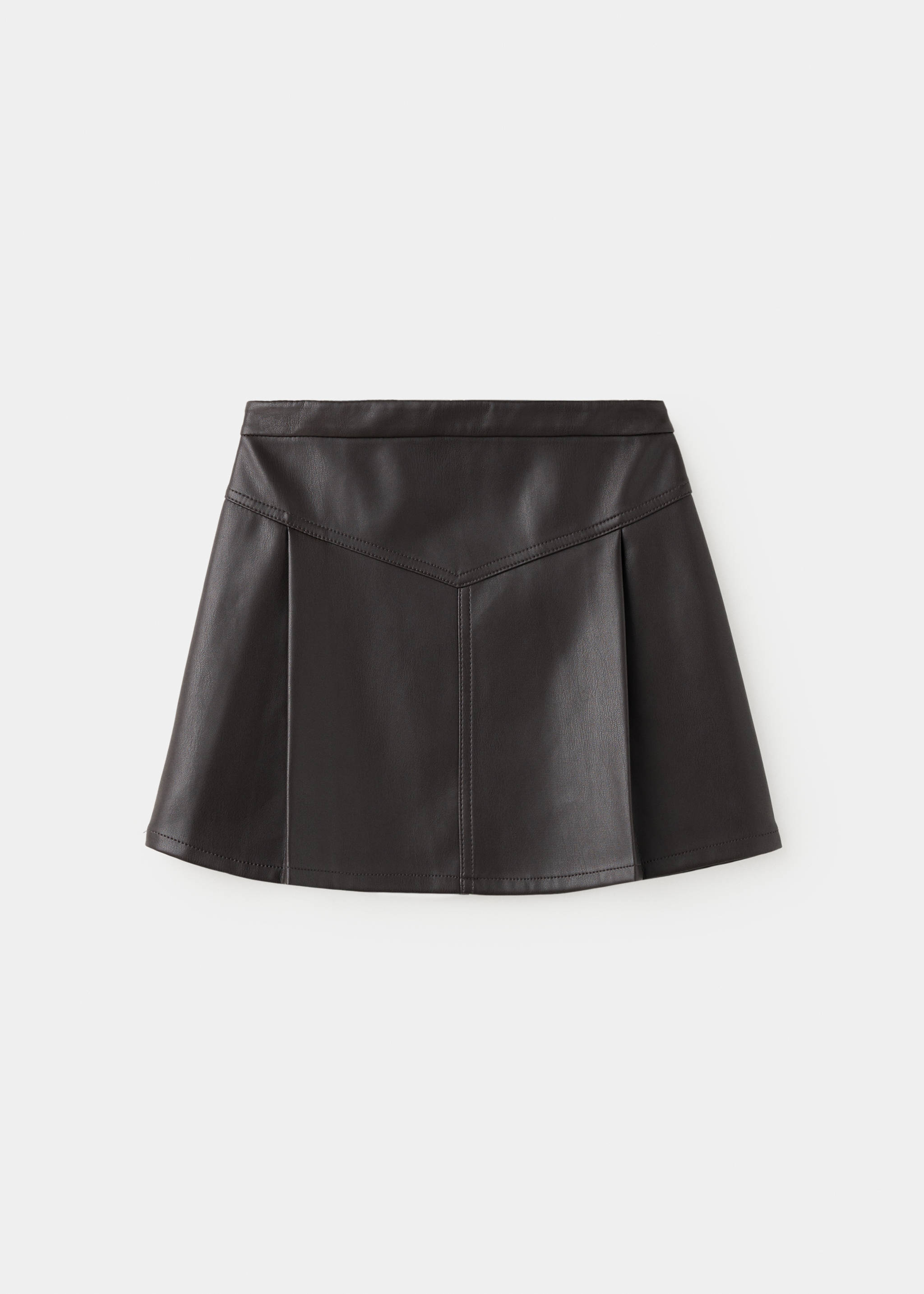 Pleated faux leather skirt - Article without model