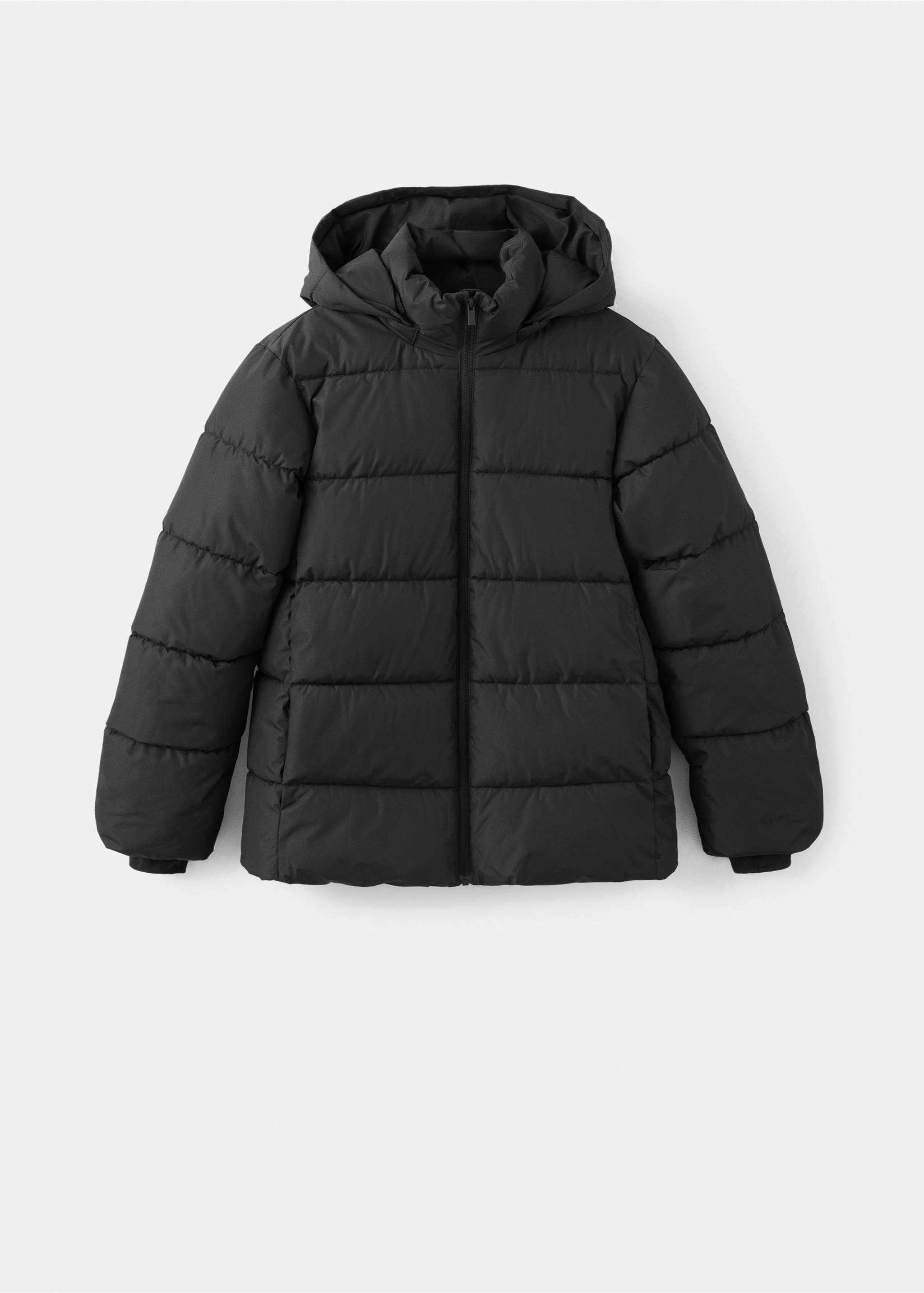 Hood puffer coat - Article without model, Black. Ref: 37055166-00.