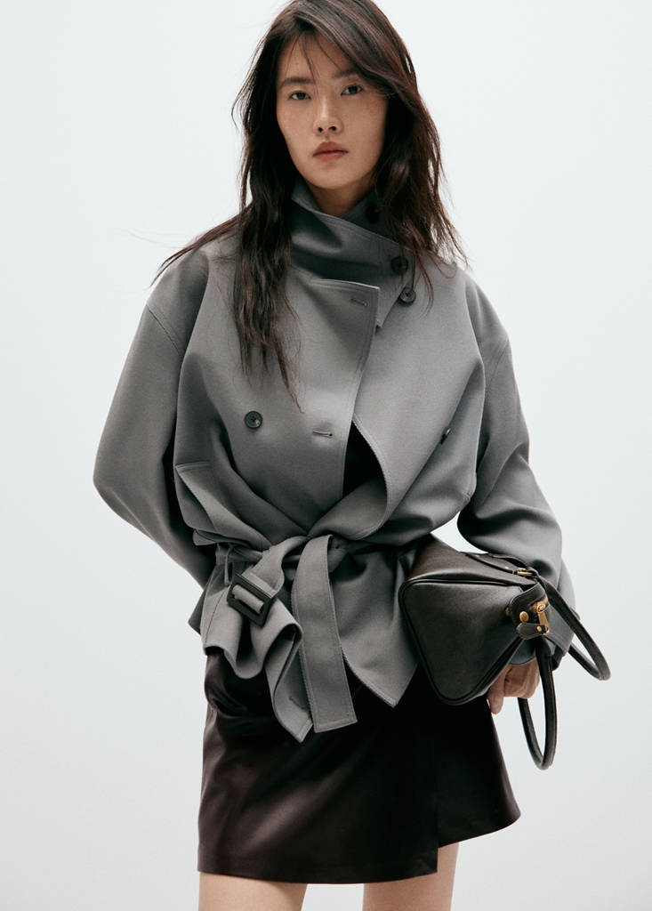 Faux leather skirt with buckle — Chocolate