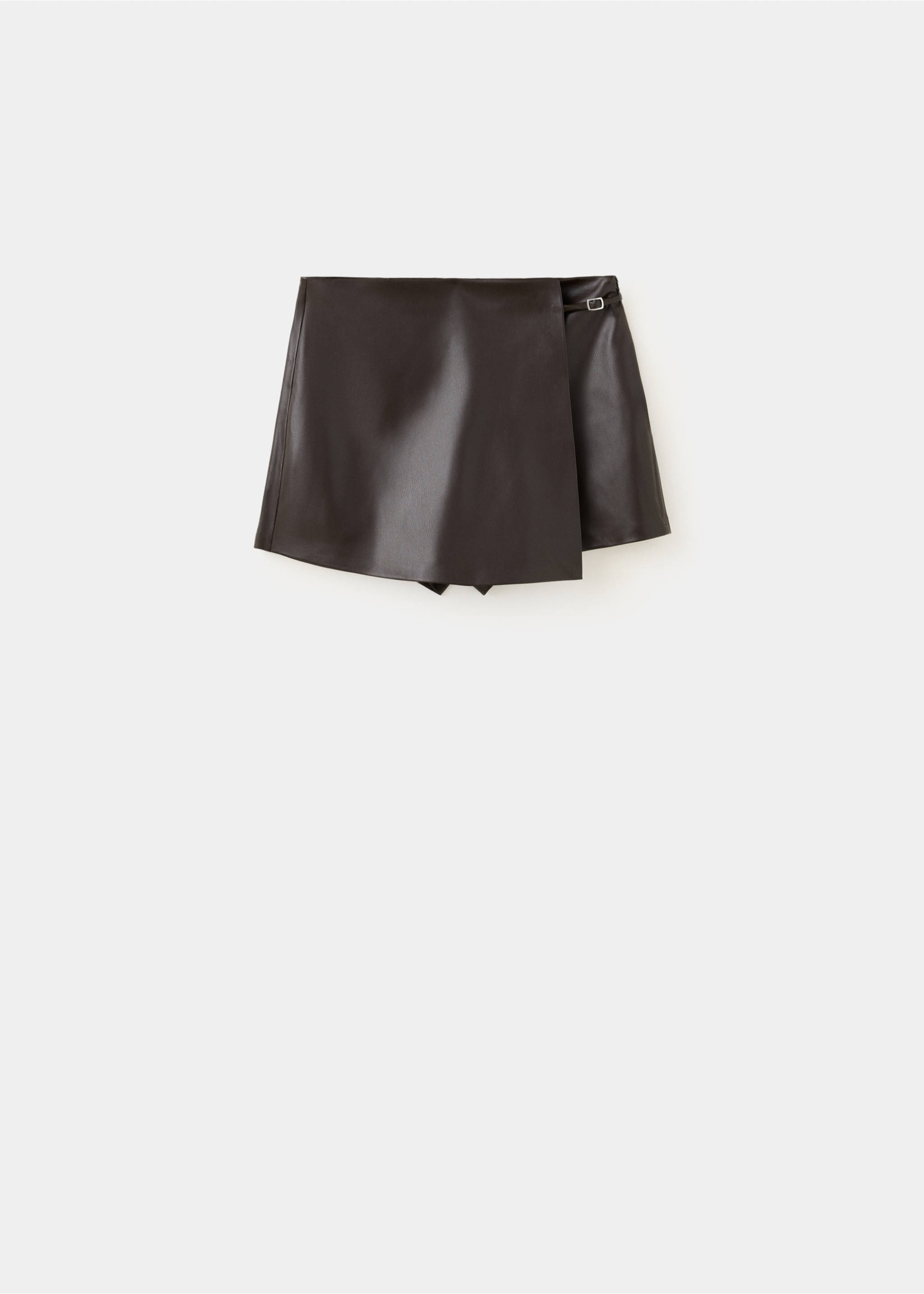 Faux leather skirt with buckle - Article without model, Chocolate. Ref: 37055167-00.