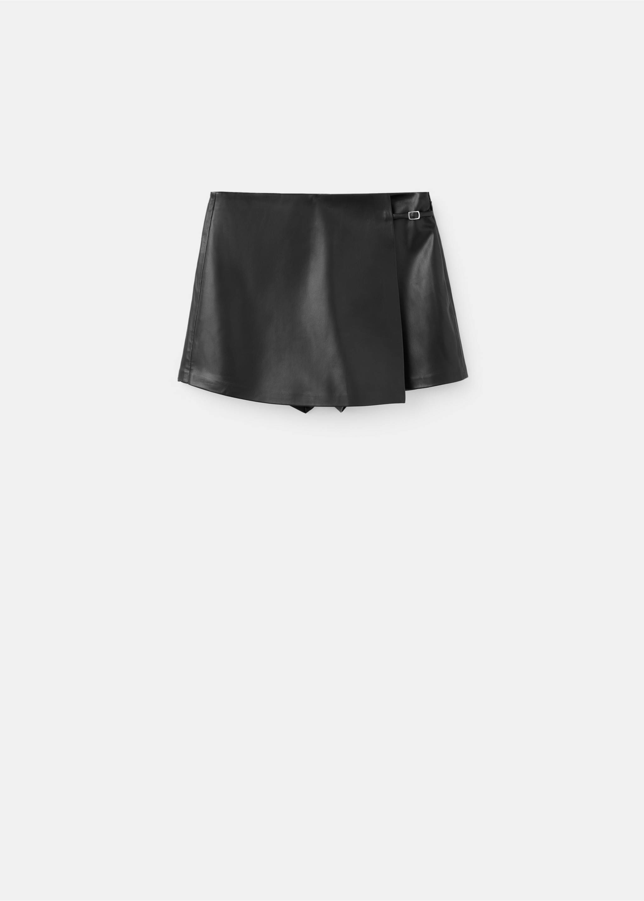 Faux leather skirt with buckle - Article without model, Black. Ref: 37055167-00.