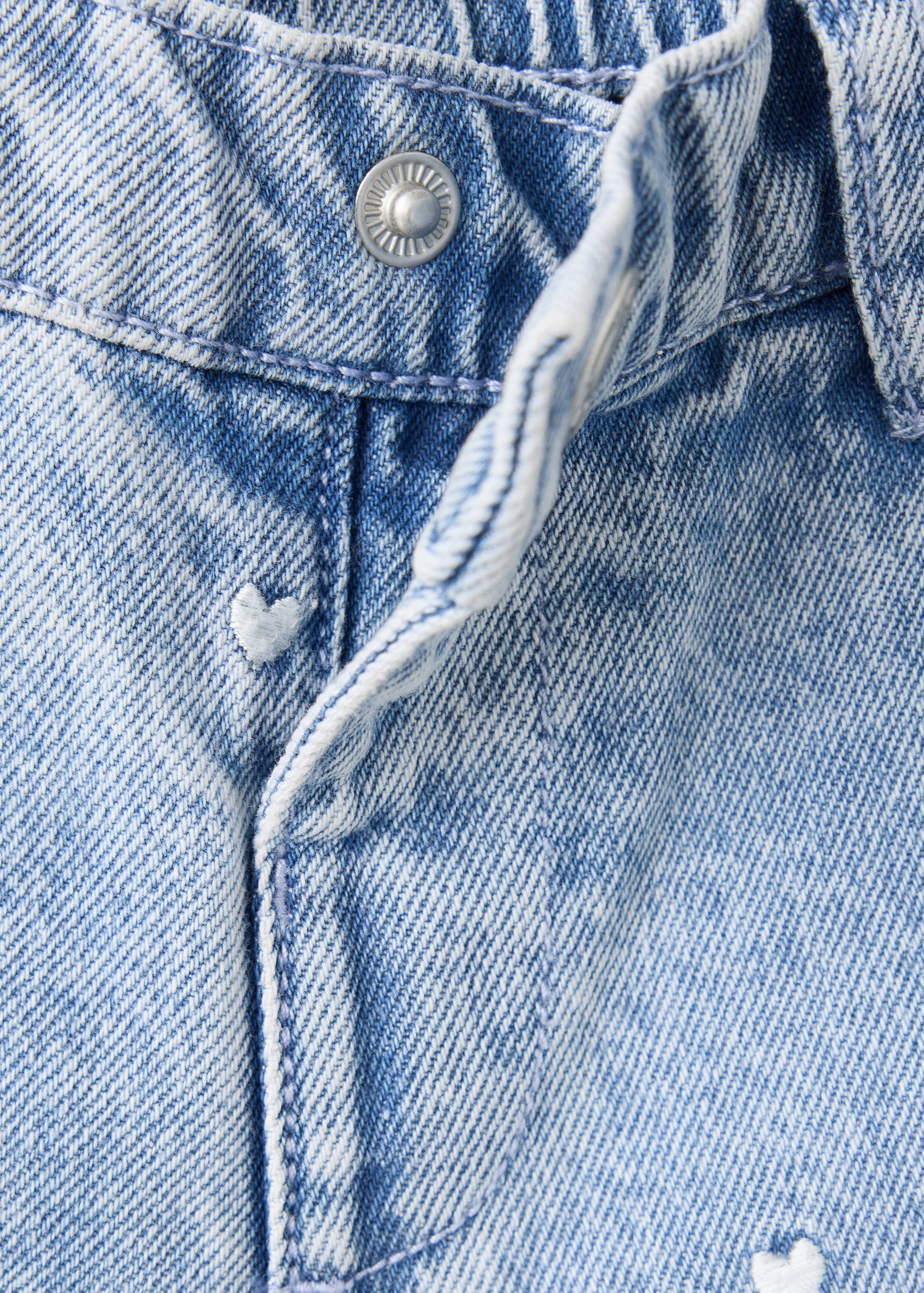 Palazzo jeans with embroidered hearts - Details of the article 8