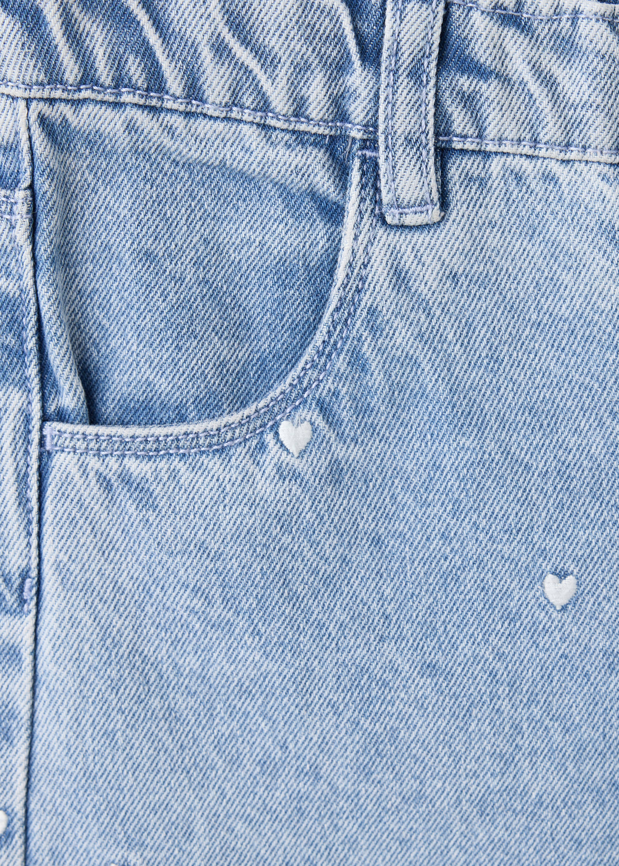Palazzo jeans with embroidered hearts - Details of the article 0