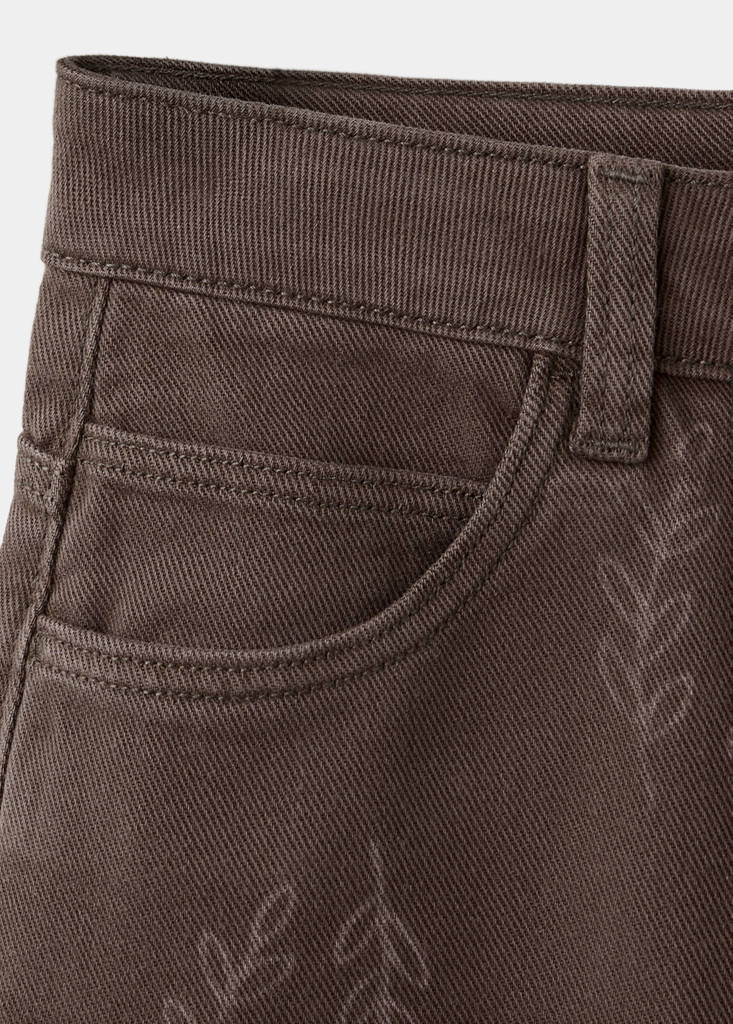 Printed wide-leg jeans — Brown
