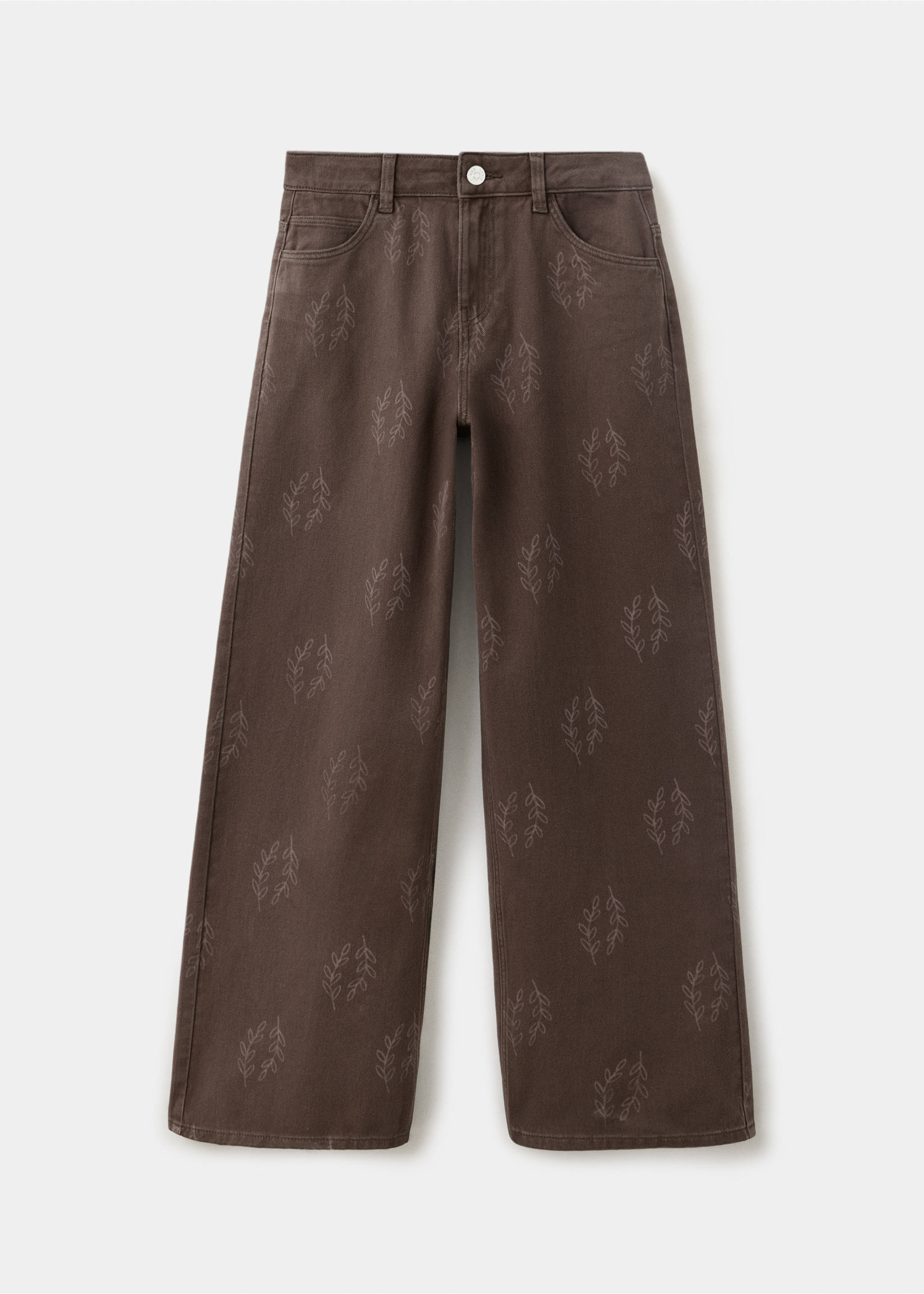 Jean wide leg imprimé - Article sans modèle, Marron. Ref: 37055169-00.