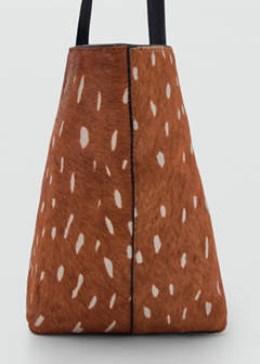 Bambi-print fur shopper bag — Brown 3