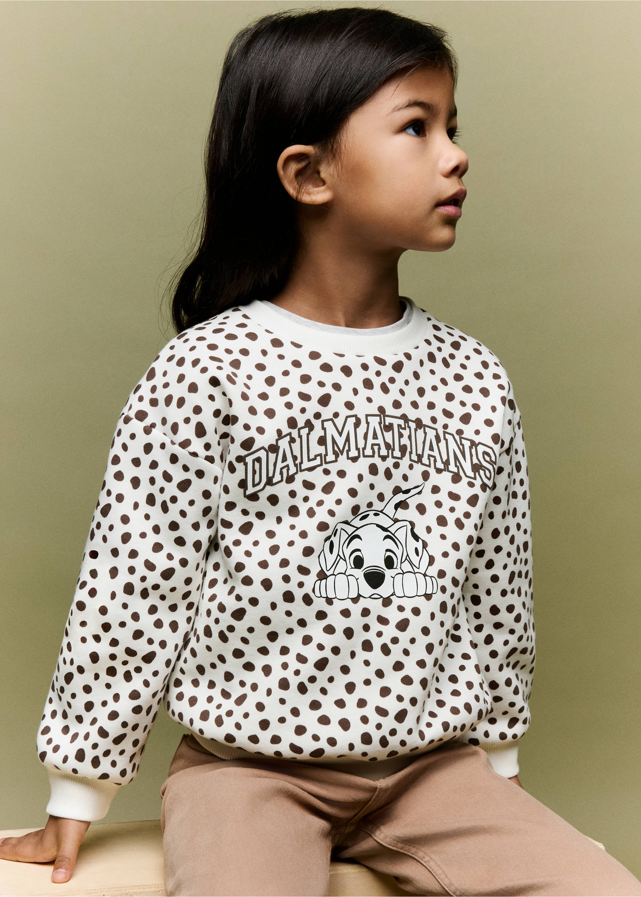 101 Dalmatians cotton sweatshirt - General plane, Ecru. Ref: 37055175-00.