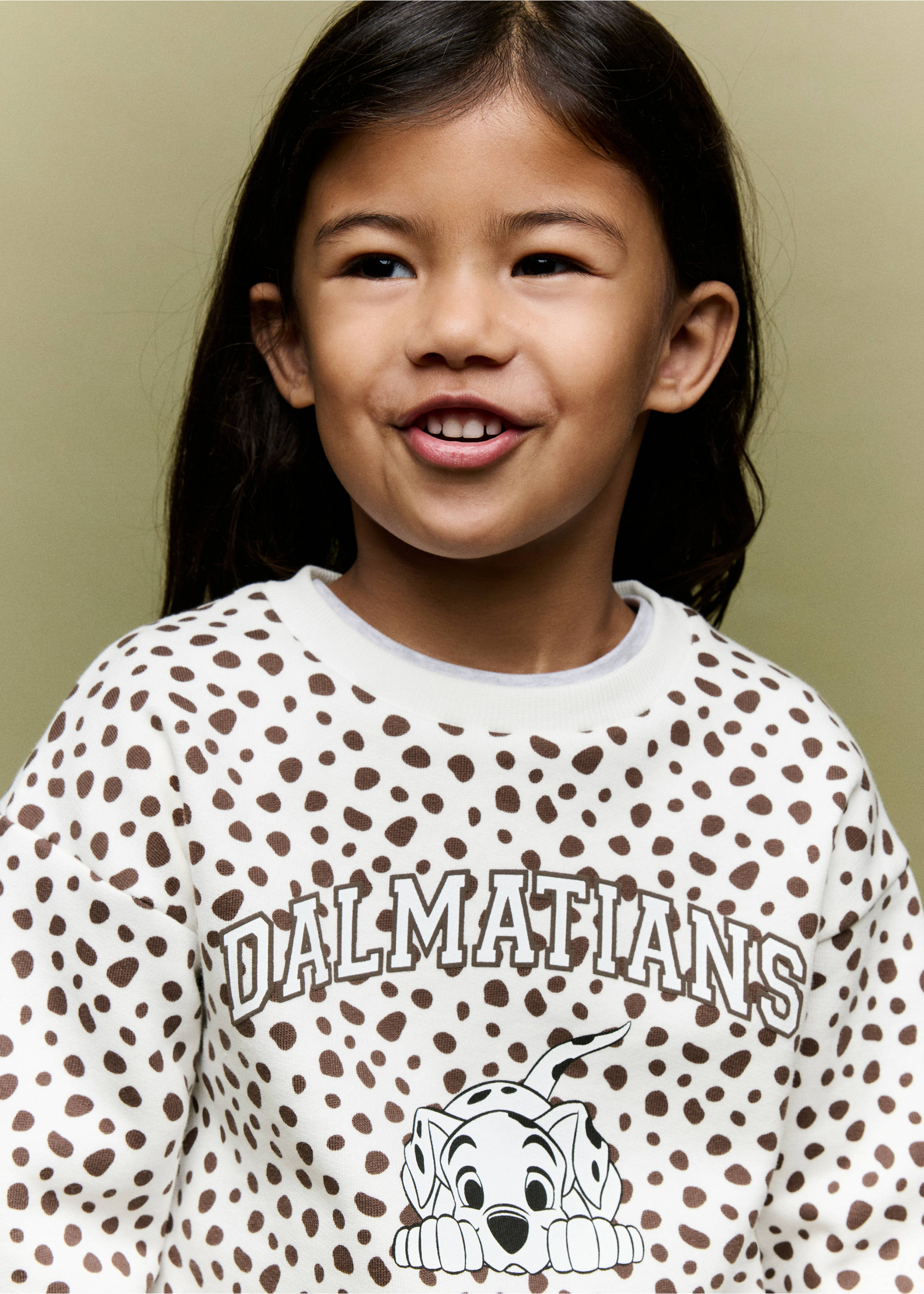 101 Dalmatians cotton sweatshirt - Details of the article 1, Ecru. Ref: 37055175-00.