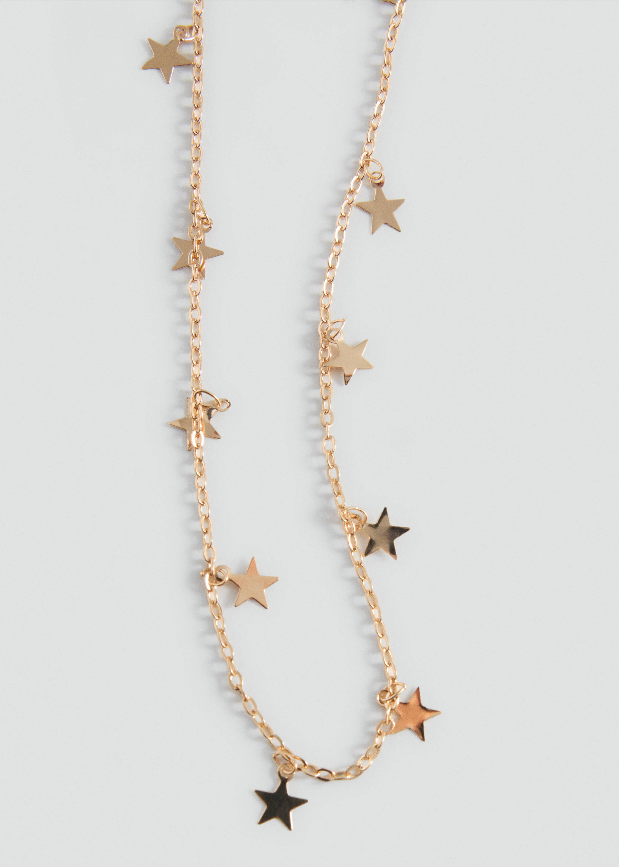 Gold-tone chain necklace with hanging star charms., Gold. Ref: 37055176-00.