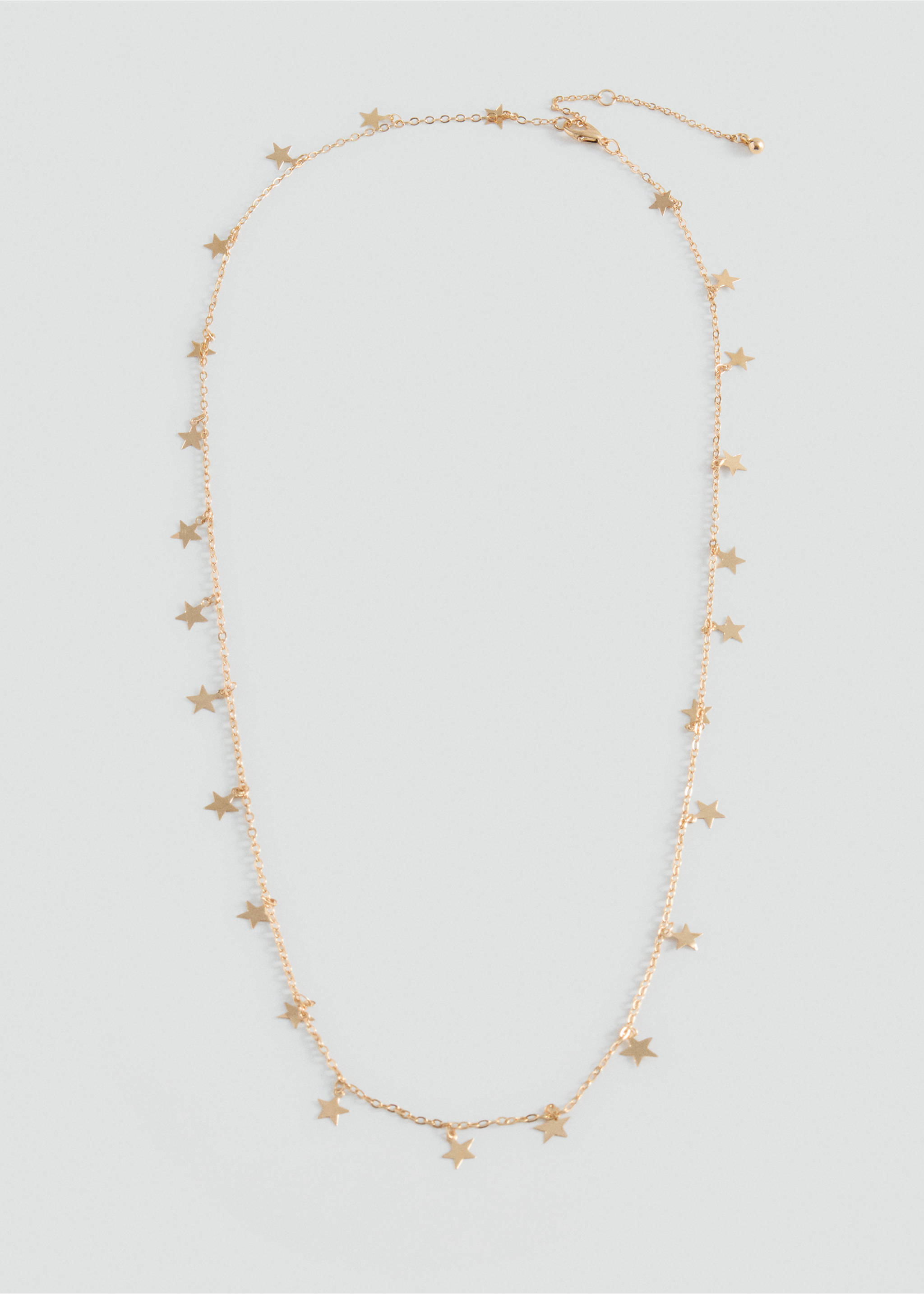 Gold-coloured metal chain necklace with dangling star charms., Gold. Ref: 37055176-00.