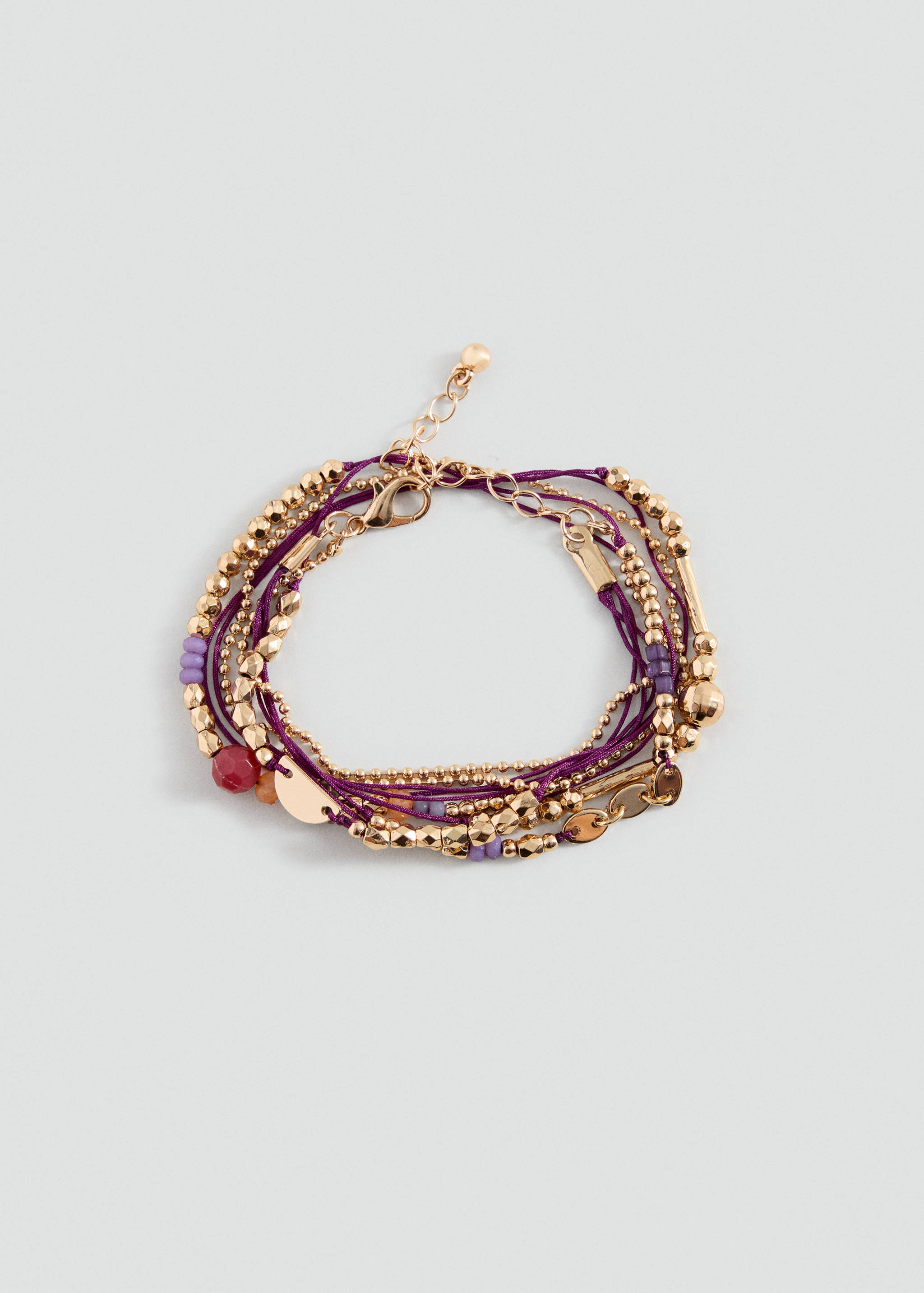 Lot 4 bracelets résine combinés - Plan moyen