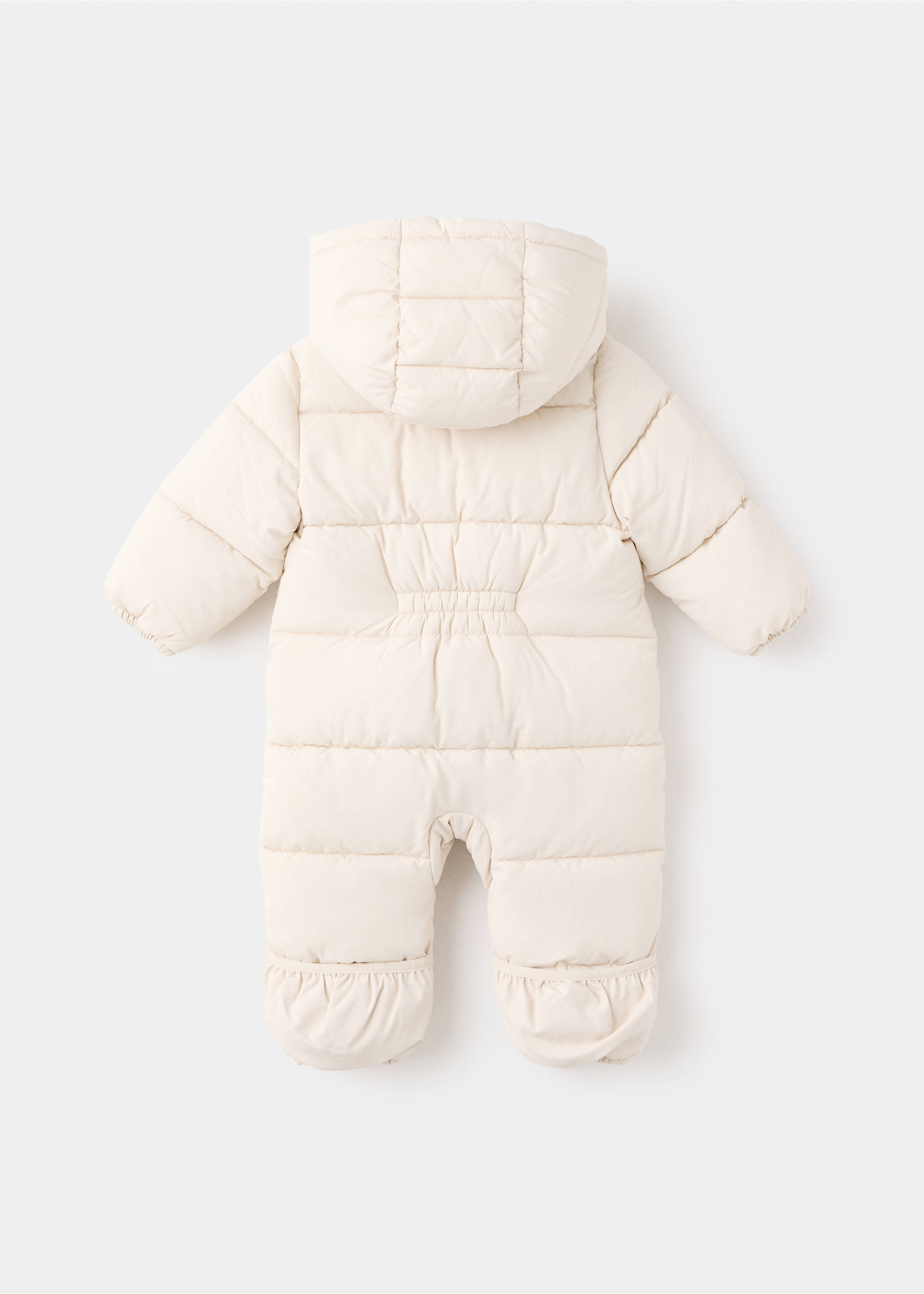 Quilted hoodie with fur hood - Reverse of the article, Sand. Ref: 37055836-00.