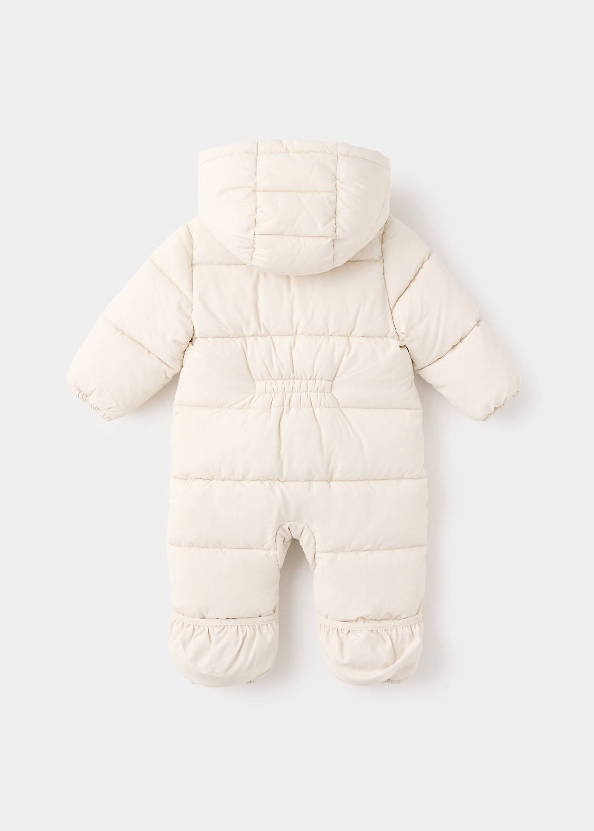 Quilted hoodie with fur hood — Sand