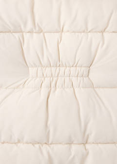 Quilted hoodie with fur hood — Sand 4