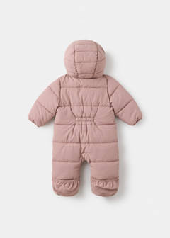 Quilted hoodie with fur hood — Pink 3