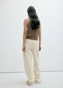 Contrast trim knitted top — Medium Brown 3