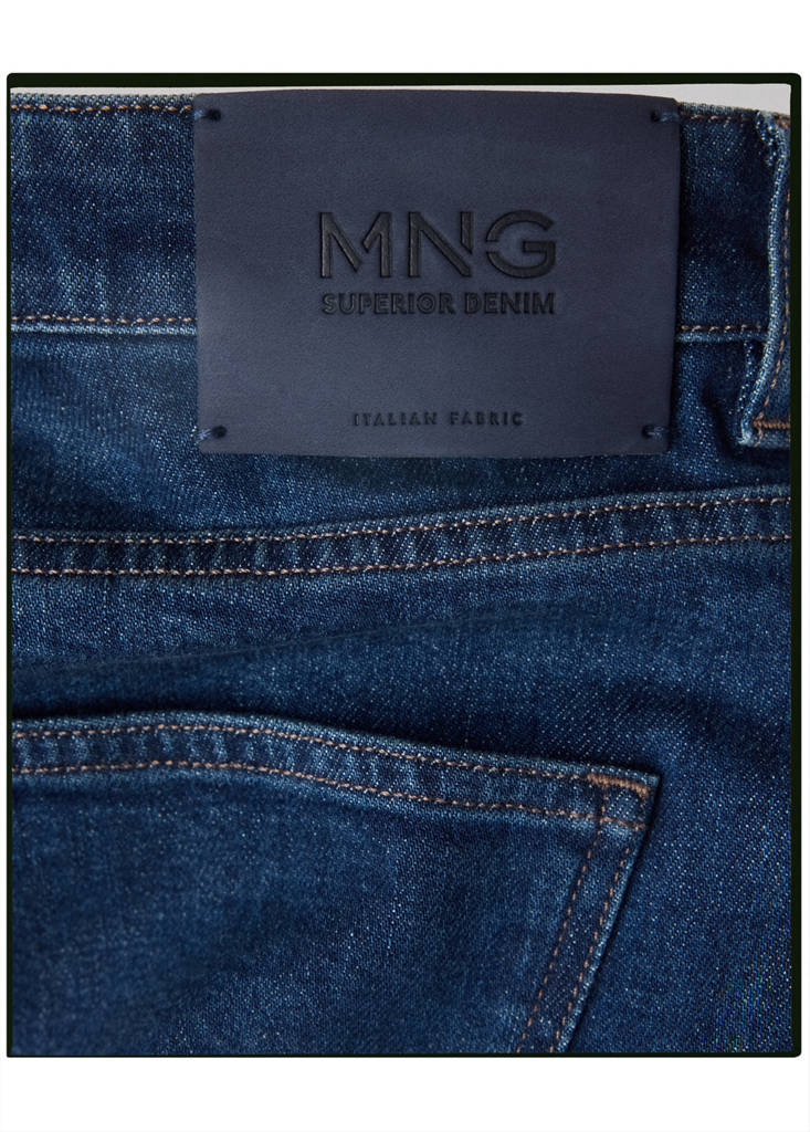 Tapered-fit cotton jeans, made in Italy — Dark Blue