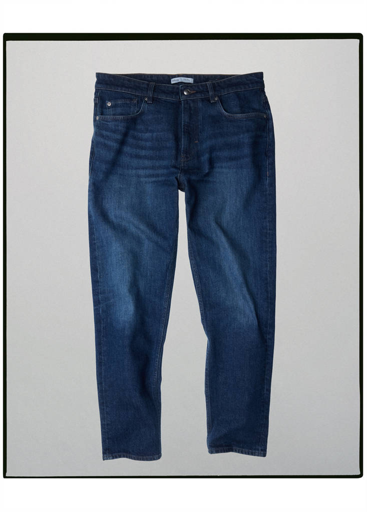 Tapered-fit cotton jeans, made in Italy — Dark Blue