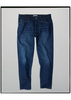 Jeans made in Italy, tapered fit, Candiani fabric — Dark Blue 7