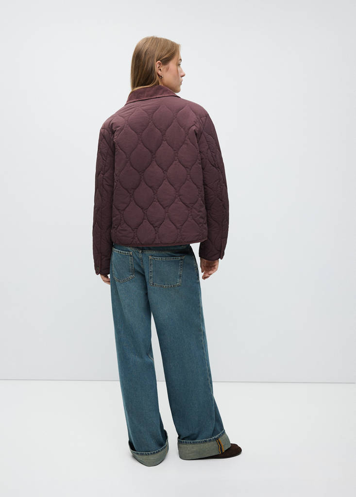 Quilted jacket with corduroy details — Light/Pastel Purple