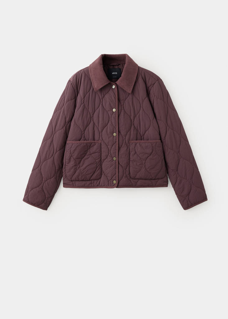 Quilted jacket with corduroy details — Light/Pastel Purple