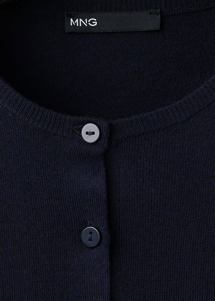 Knitted button cardigan — Navy