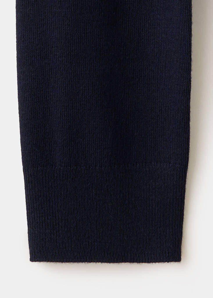 Knitted button cardigan — Navy