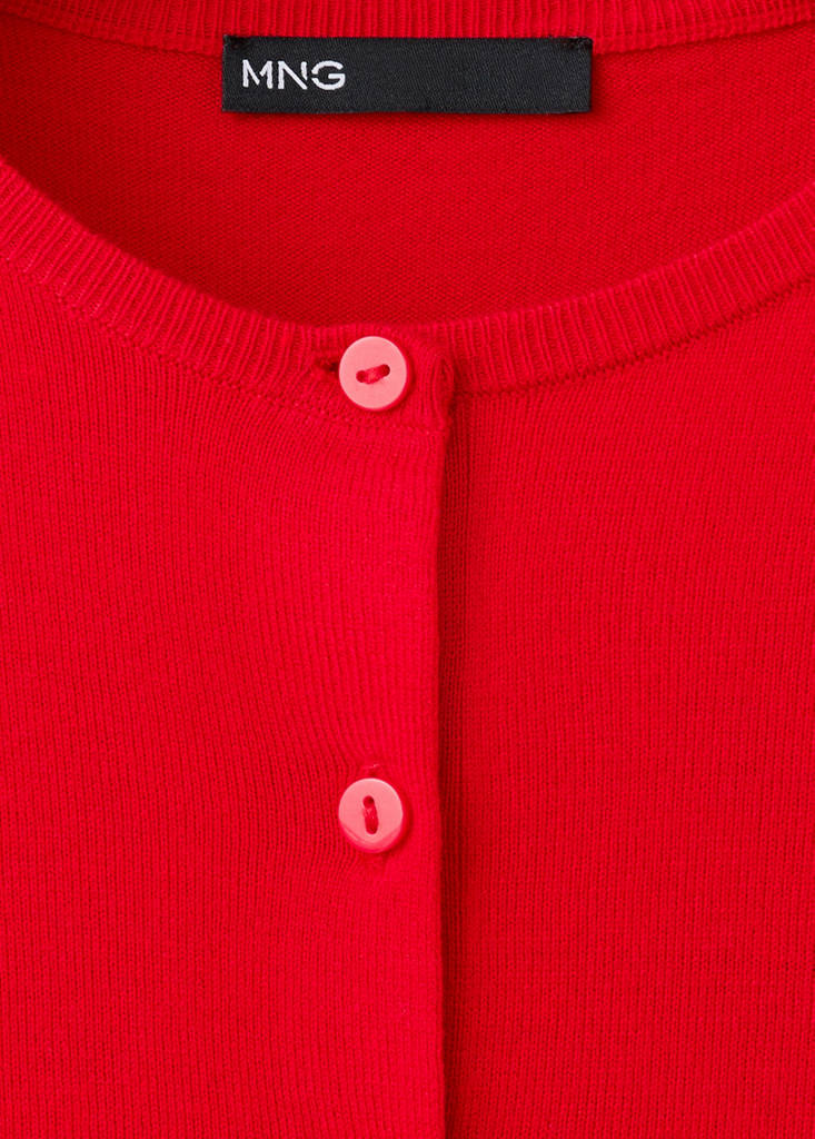 Knitted button cardigan — Red