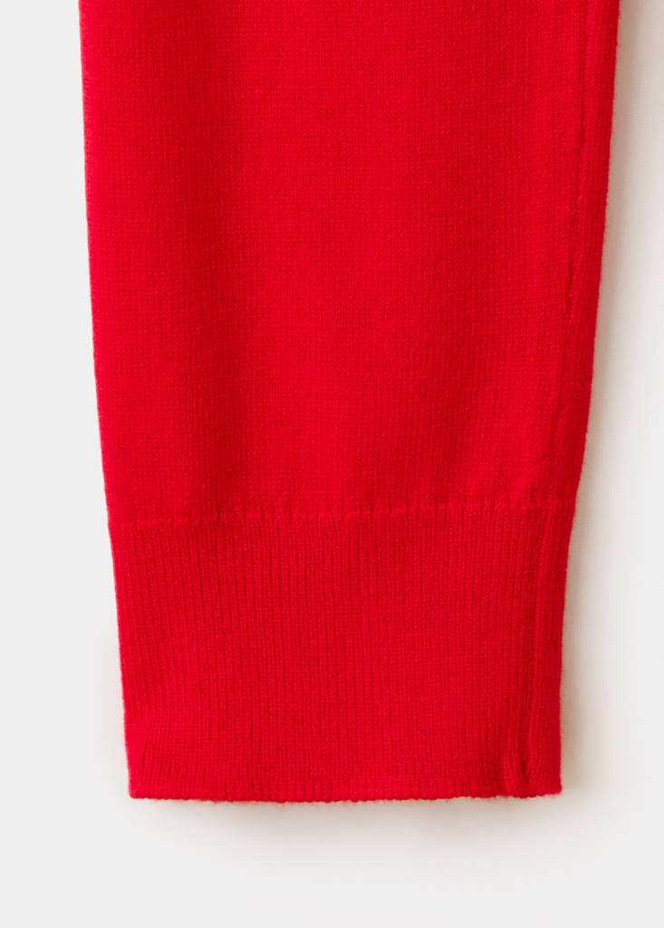 Knitted button cardigan — Red