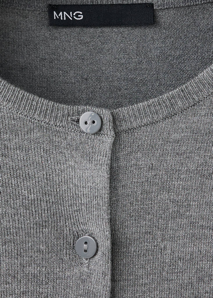 Knitted button cardigan — Grey
