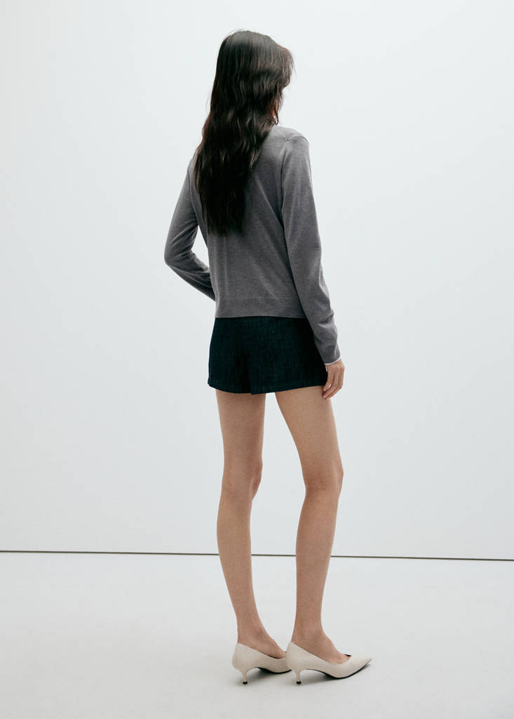 Knitted button cardigan — Grey