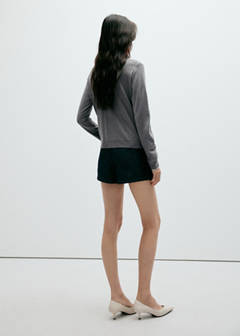 Knitted button cardigan — Grey 10