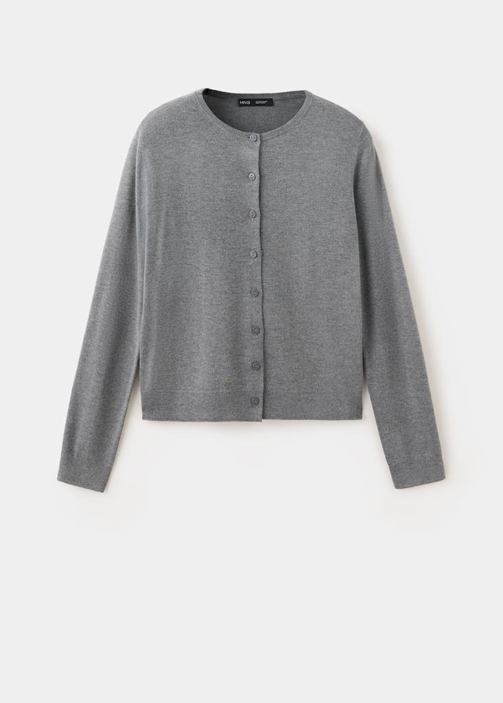 Knitted button cardigan — Grey