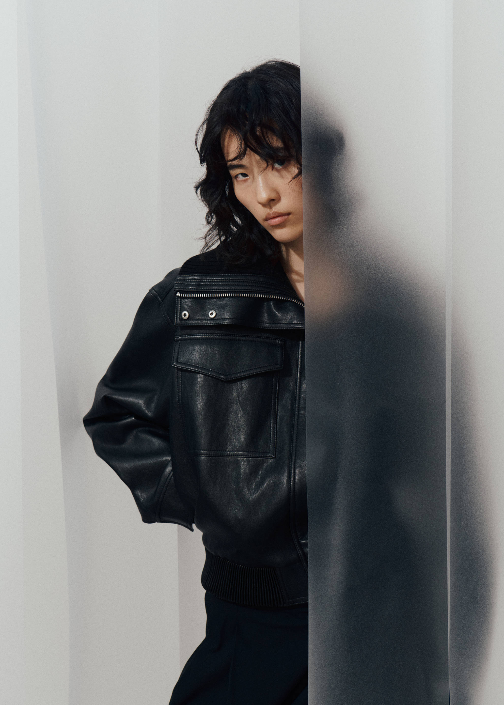 Chaqueta efecto piel cuello canalé - Detalle del artículo 3