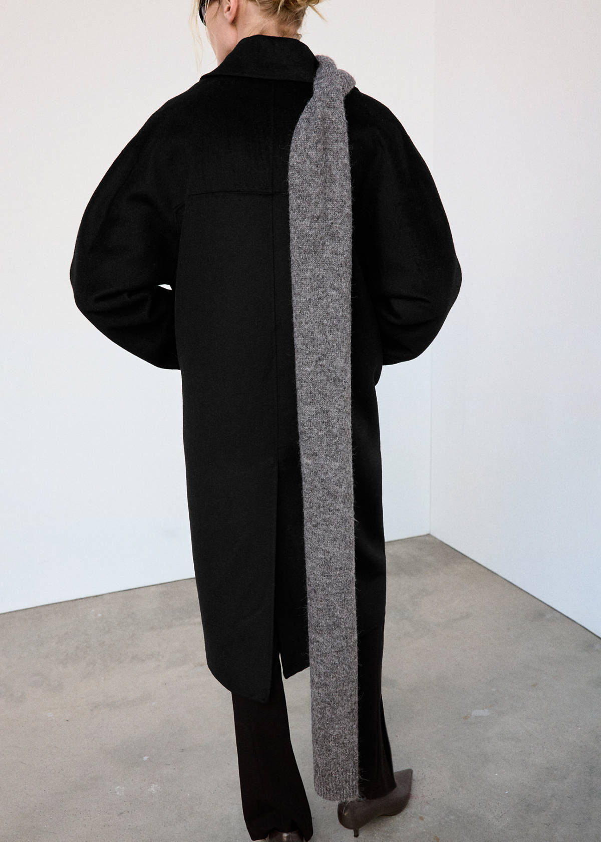 Handmade oversized wool coat — Black