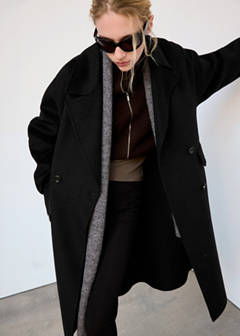 Handmade oversized wool coat — Black 16